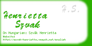 henrietta szvak business card