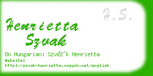 henrietta szvak business card